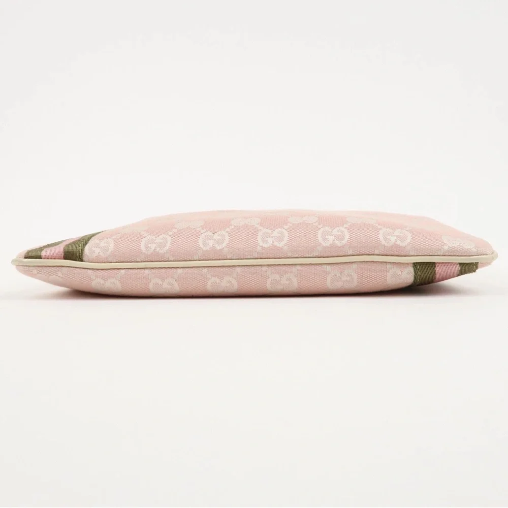Gucci Pink and Beige Canvas Shoulder Bag